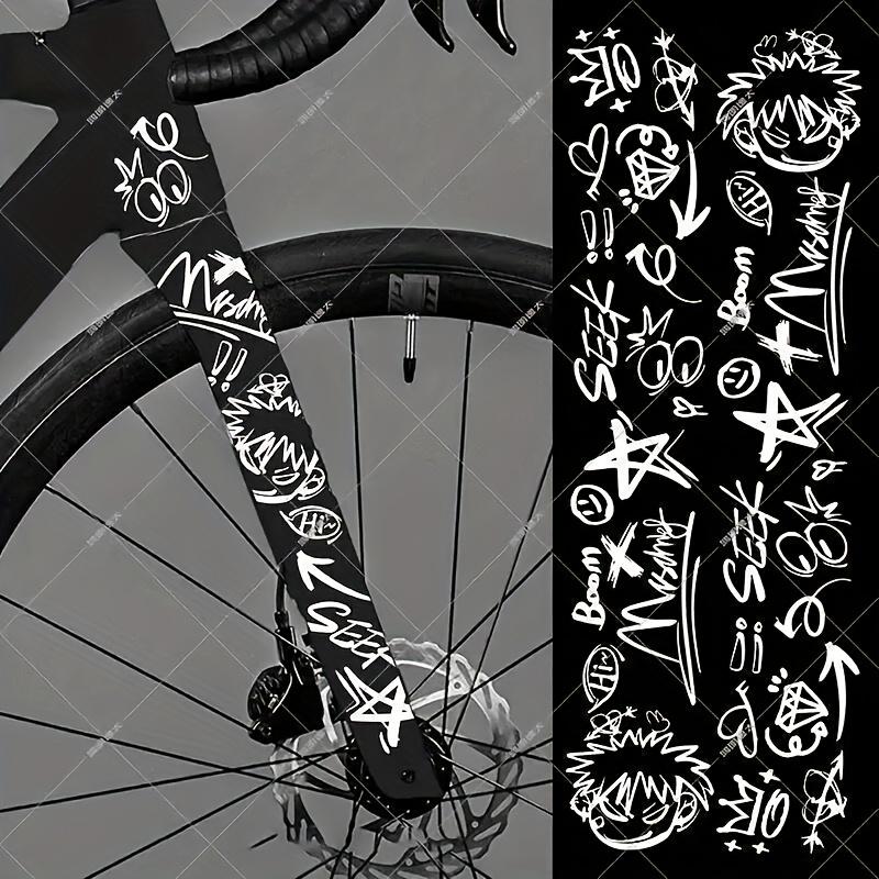 

1SET High Quality Premium Waterproof Multi-Style Vinyl Stickers for Bike Frame Decor Graffiti Cow Print Cartoon Patterns Durable