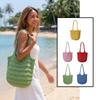 Sweet Crochet Shoulder Bag Large Capacity Seaside Vacation Handbag Knitted Tote Bag  Summer
