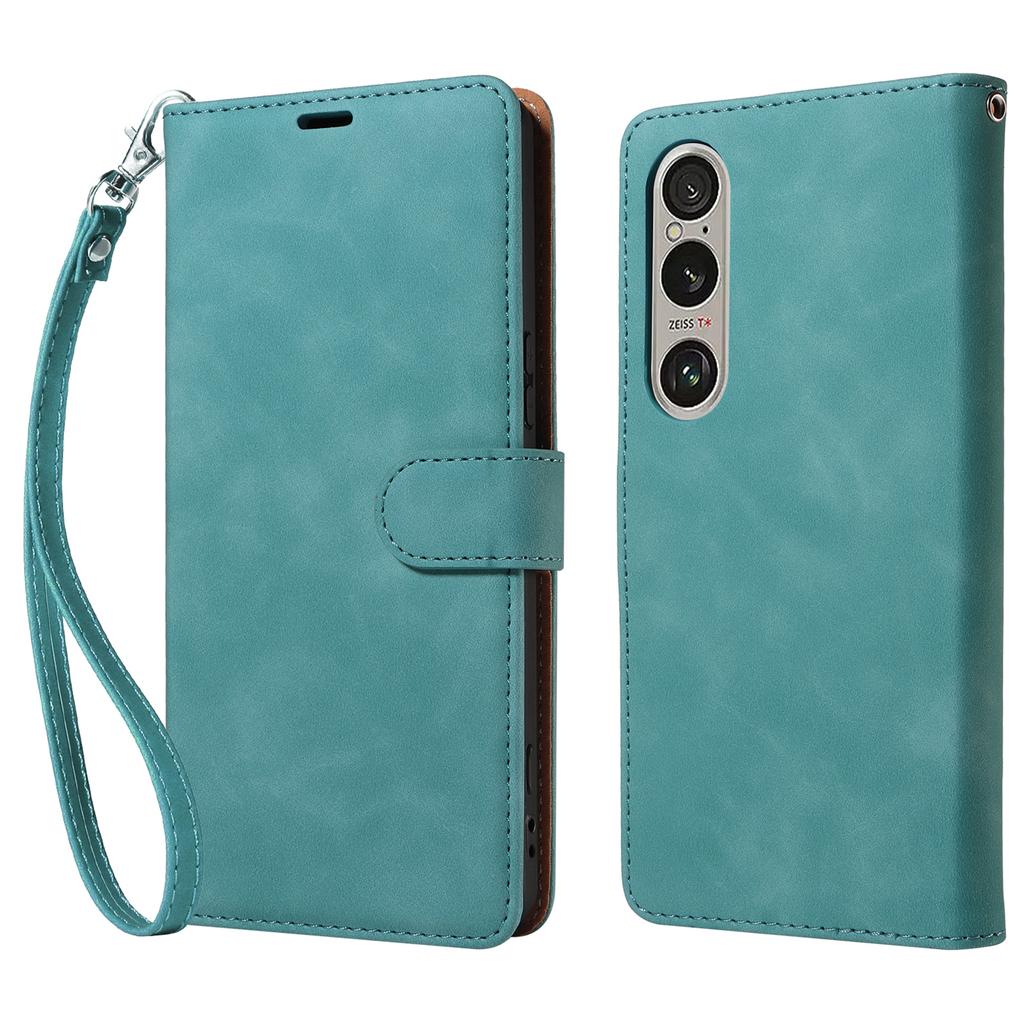 For Sony Xperia 1 VI Case with Thickened Strap RFID Blocking Wallet Stand Leather Flip Phone Cover