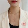 French-Inspired Imitation Pearl Tassel Necklace - Titanium Steel 18K Gold Choker, INS Style Jewelry