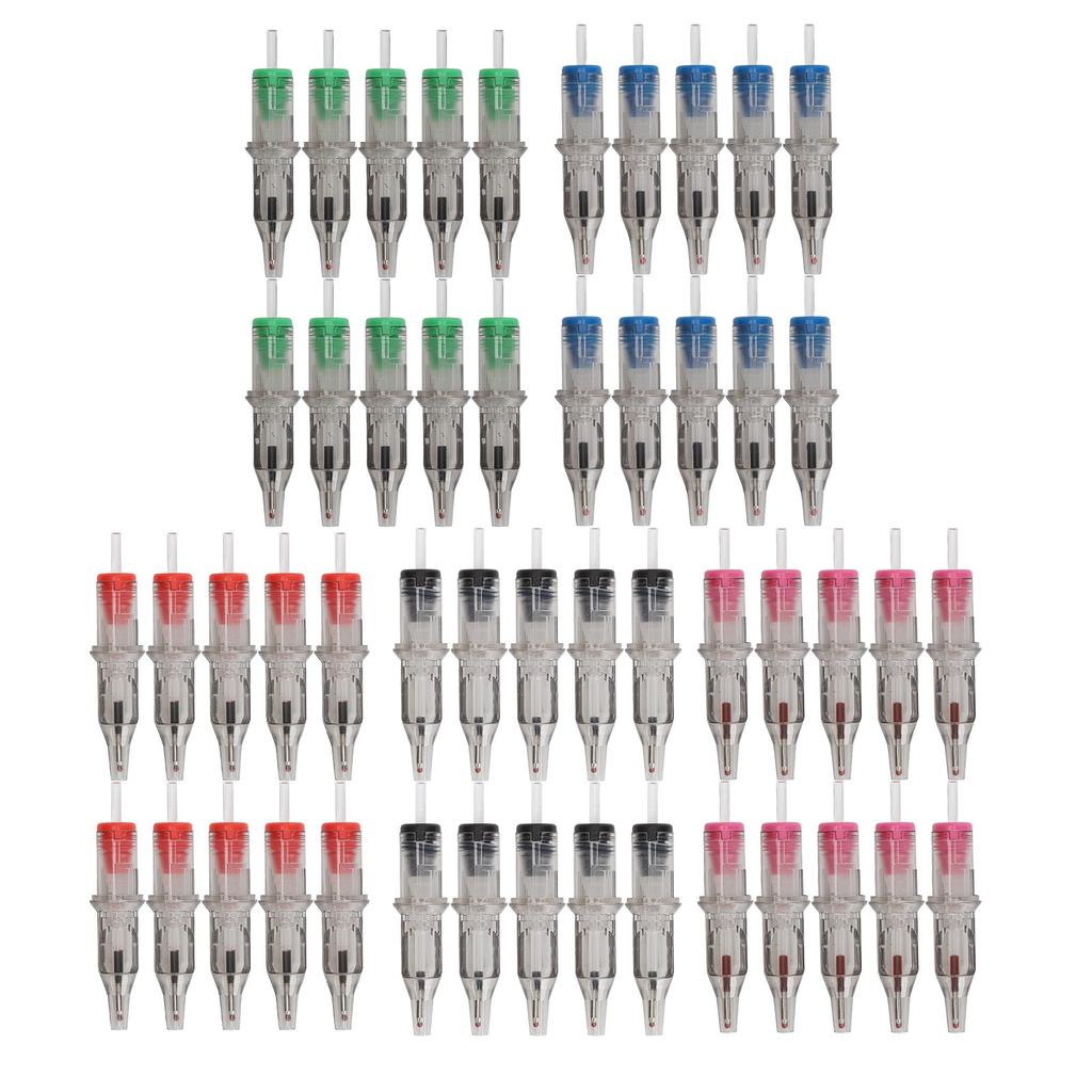 Sada tetovací tužky Hliníková slitina Tetovací tyčinková tužka a 50 kuličkových náplní s cvičnou kůží