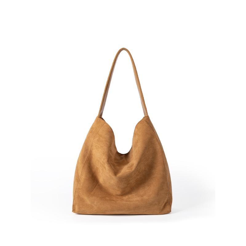 New Fashionable Suede Soft Texture Tote Bag, Casual Large Capacity Single Shoulder Handbag