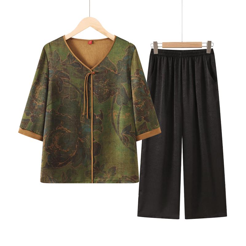 

Yuzhaolin Women s New Chinese Style Summer Set 2XL