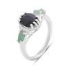 Silver Ring with Natural Sapphire 2.135ct, Emerald, Cubic Zirconia, Item Weight 3.01 G (2180838)