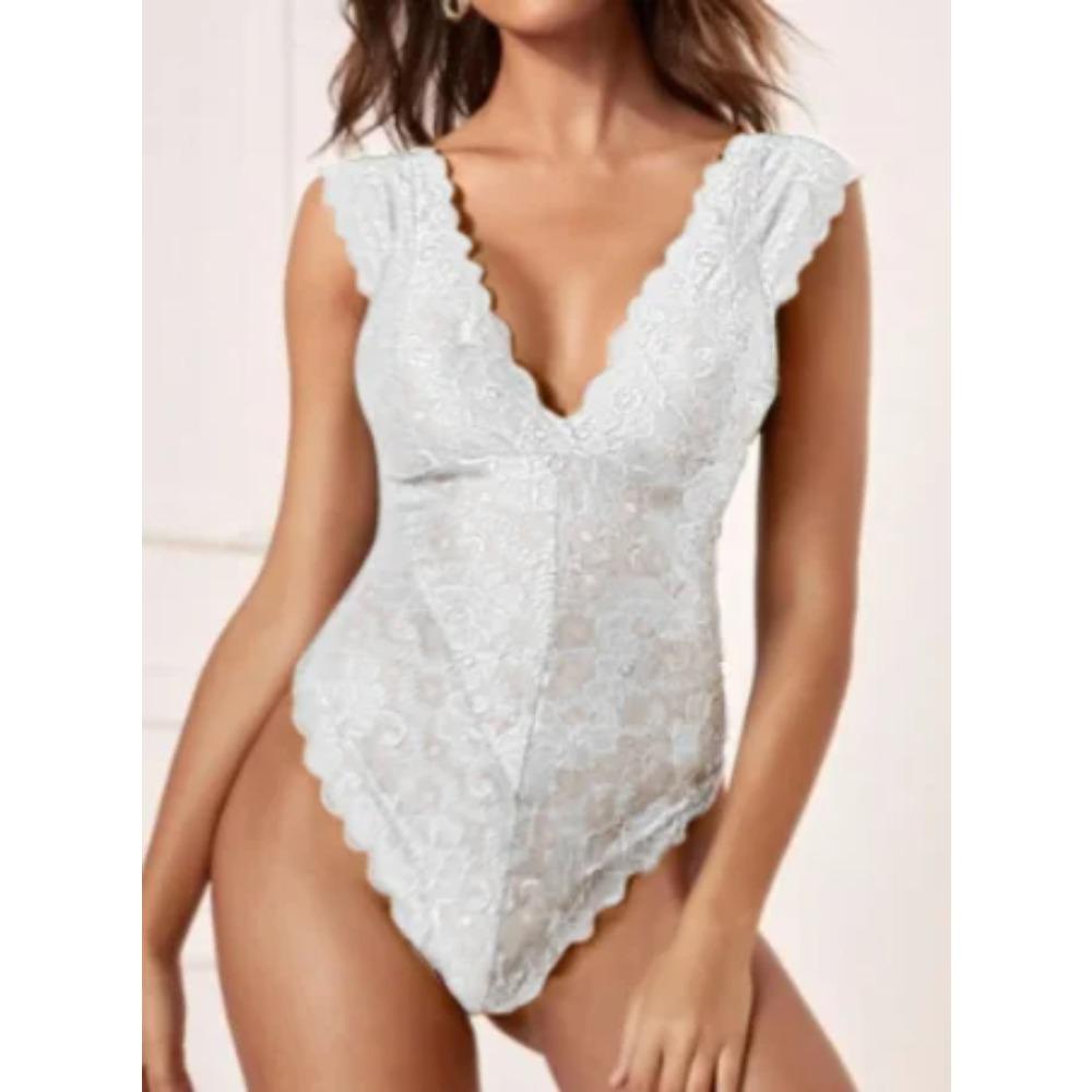 Sexy Black Lace Bodysuit Women Backless Transparent Body Suit Female Clothes Overalls