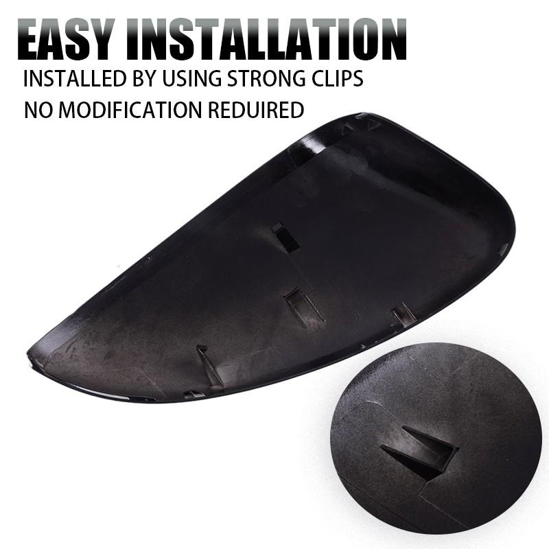 2x FOR 2018-2021 2022 Honda Accord GLOSS BLACK Mirror COVERS CAP W/o Turn Signal