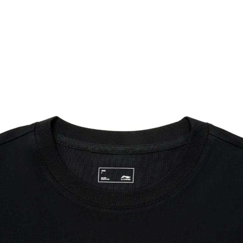 Li Ning Logo Letter Print Fashion Cool Breathable Versatile Round Neck Pullover Short Sleeve T-Shirt Casual Sports Set Unisex Tops AHSU711-1+YKSV147-2