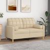 Vidaxl 2-Seater Sofa With Cushions, Cream, 120 Cm, Fabric