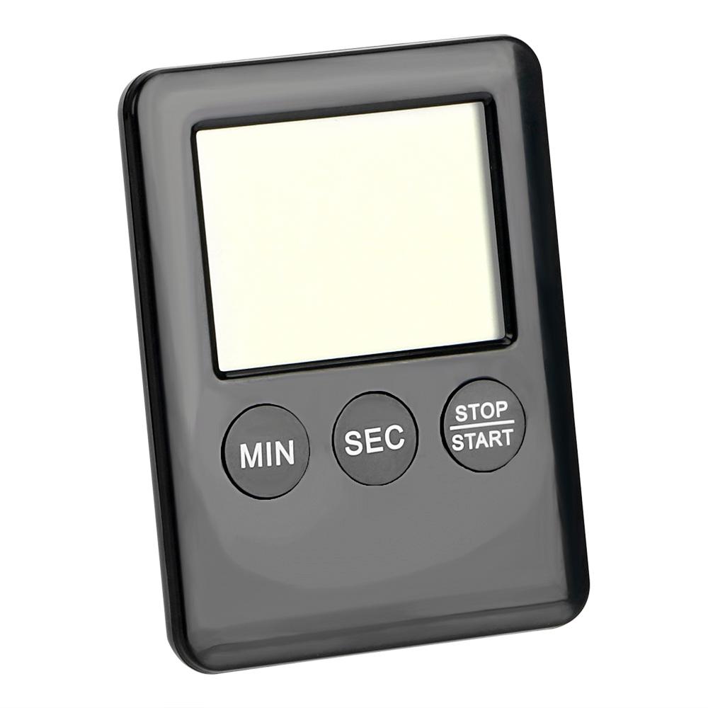 

Квадратный кухонный таймер-будильник с магнитом, тонкий, простой, модный, большой ЖК-цифровой экран чёрный