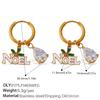 Christmas Wind DIY Pendant Earrings Stainless Steel Gold-plated Fun Pendant Combination Earrings Jewelry Women