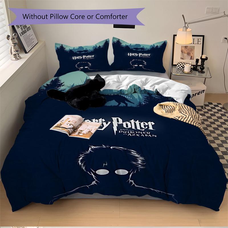 3pcs Harry Potter Prisoner of Azkaban Bedding Set, Soft Polyester Duvet Cover and Pillowcases Seasons all suitable, Design for Bedroom L1003091