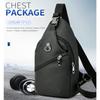 Verstellbare Herren-Brusttasche, tragbare Umhängetasche Messenger-Tasche mit USB-Anschluss und Kopfhöreranschluss, sehr geeignet für Reisen, Sport