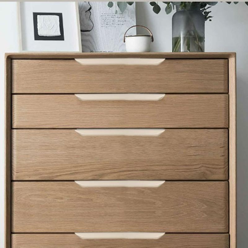 Invisible Edge Sealing Handle for Wardrobe Khaki Beige Minimalist Circular Arc Cabinet Door Drawer No Punching Gap Handle