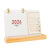 2026 Year of the Horse Wooden Desk Calendar with Custom Logo - Unique Punch Card Design for Business Office
