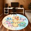 1pc Pokemon Characters Round Chair mat Area Rug - Non-Slip, Floor Mat for Office, Bedroom, home decor Christmas Gift p0811247