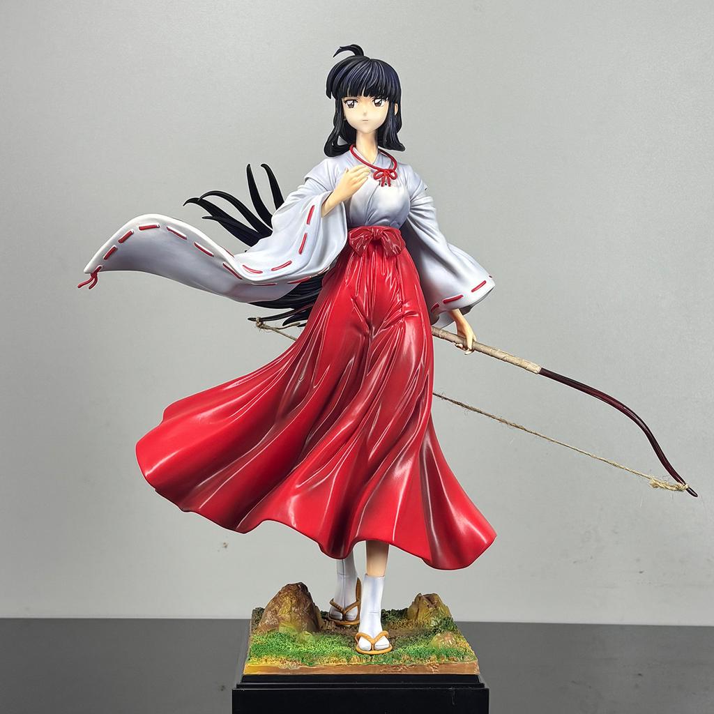 Inuyasha Kikyo Miko Priestess Anime Figure With Bow Pvc Collectible Statue Model Toy Gift Car Desktop Ornaments Decoration Gift