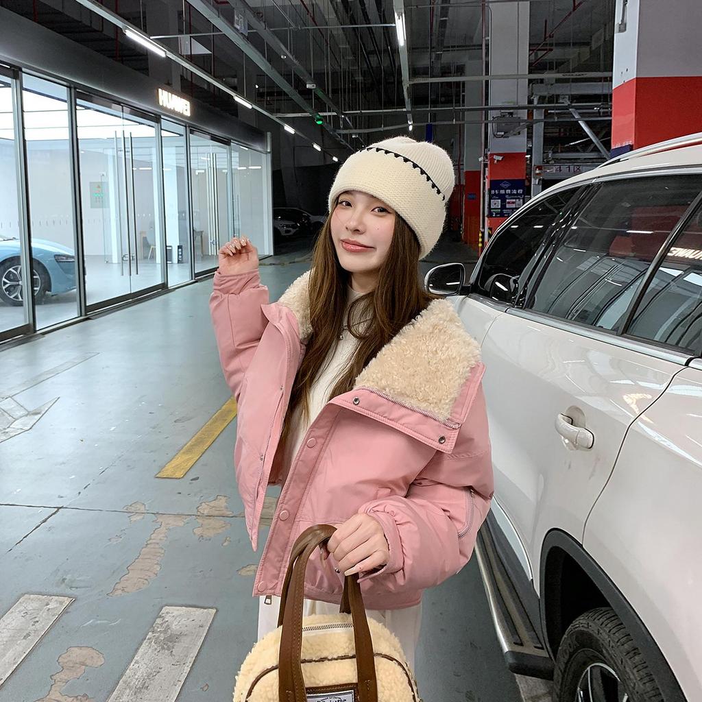 Autumn Winter Thicken Warm Parka Women Casual Sweety Solid Color Big Pocket Loose Jackets Outwear