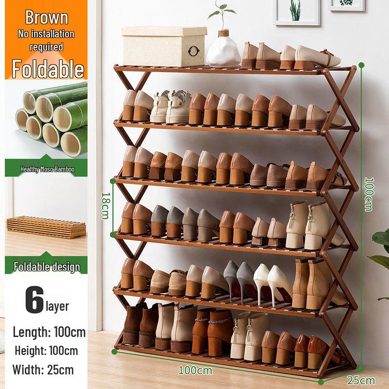 Compact Wooden Shoe Storage Rack: Multi-Layer, Dustproof Shoe Cabinet for Dorm or Entryway