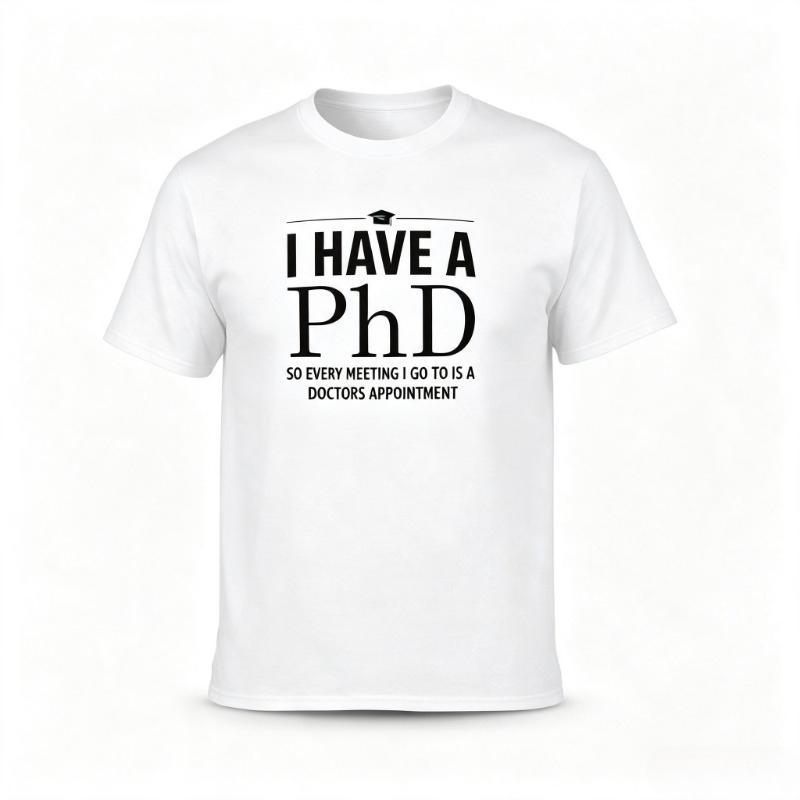 I Have A Phd Printed Tshirt Top Hipster Unisex Custom Graphic Tees Hiphop Tshirts For Unisex Graphic Personality Unisexs Clothing