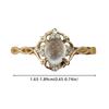 Gold Plated Natural Moonstone Cats Eyes Ring for Women Fashion Luxury Geometric Design Rings Open Adjustable Ring Trendy Jewelry