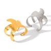 Hammered Starfish Titanium Steel Bangle Ocean Series Unique Niche Stainless Steel Gold Plated Open Bracelet