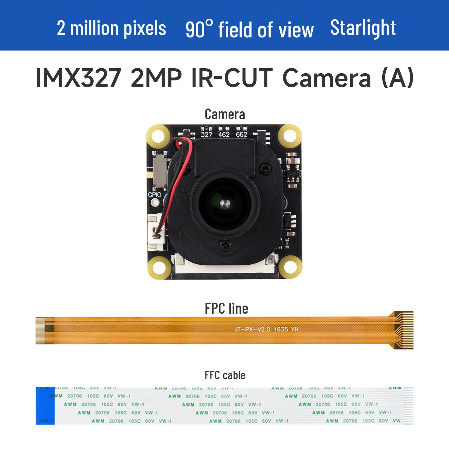 2MP IR-CUT Camera Module, 90° FOV, Fixed Focus IMX327 Sensor IMX327 2MP IR-CUT Camera (A)