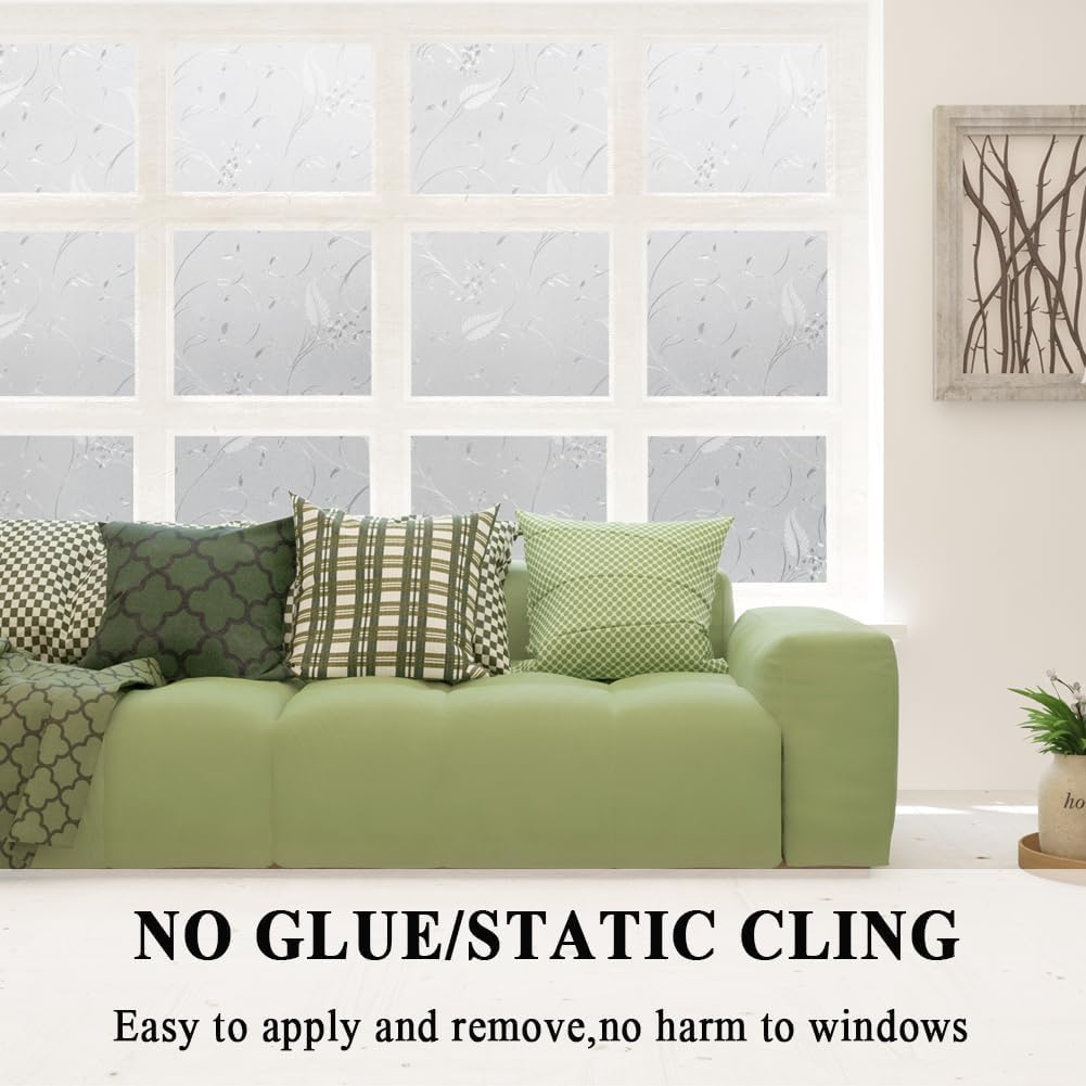 Soukromá okenní fólie Leptané květiny Statická přilnavost Fólie na skleněné dveře Bez lepidla Kontrola tepla Anti UV Okenní fólie pro domov