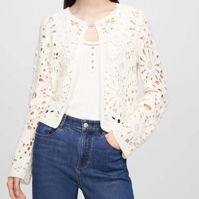 ELLASSAY Women's Hollow Knit Cashmere Sweater