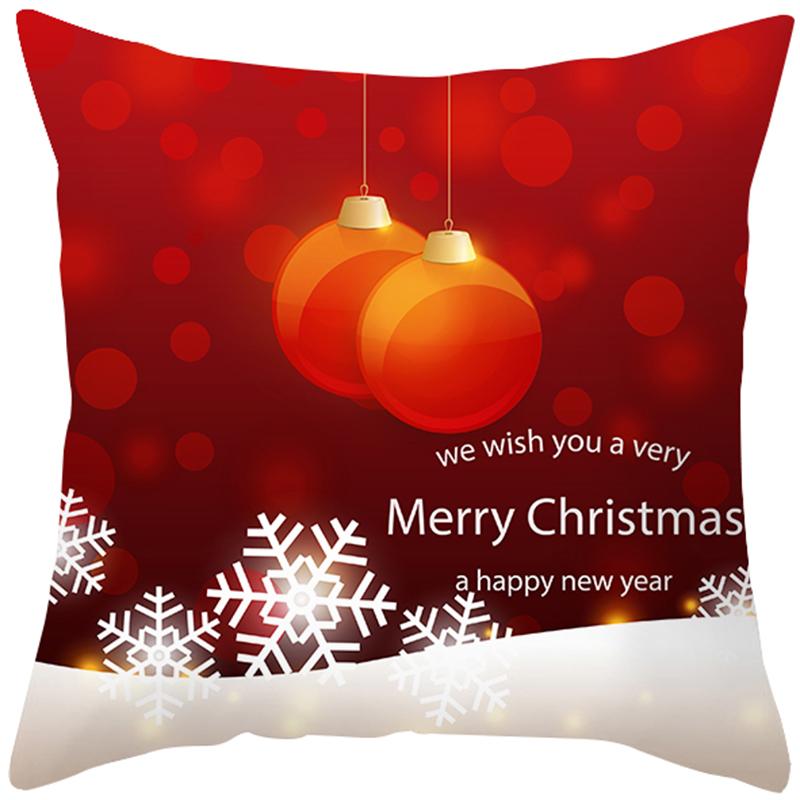 Față de pernă de Crăciun Sofă Dormitor Cameră Anul Nou Decor Acasă Vesel Sărbătoare Cadou 45x45 cm