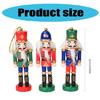 3pcs Holidays Nutcrackers Shaped Tree Hangings Hand Painted Wood Figurines Pendant Christmas Themed Embellishments