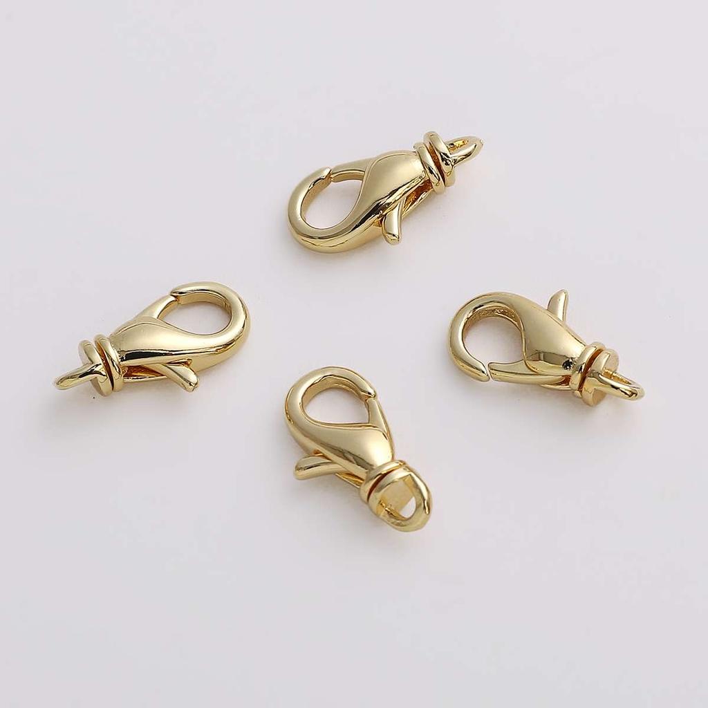 1pc/Bag 18K Gold Plated Metal Lobster Clasp Universal Rotating Lobster Clasp For DIY Bracelet Necklace Making Jewelry Findings Accessories