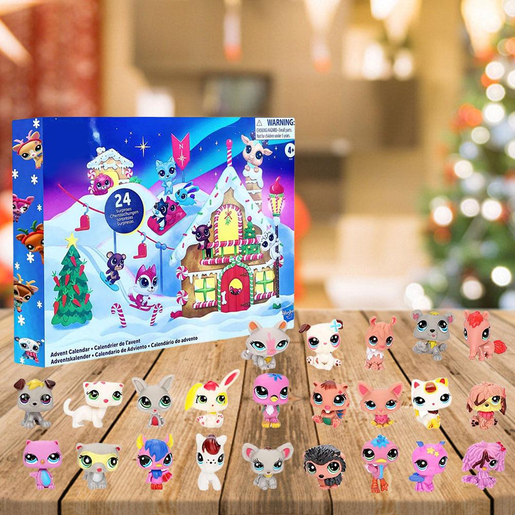 24 Days Christmas Countdown Calendar Cute Pet Figures Xmas Countdown Calendar Christmas Gift Stocking Stuffers Party Favor