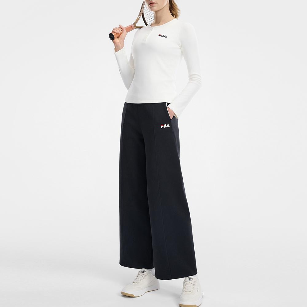 FILA Comfortable Knitted Stretch Lace-Up Casual Pants Women bottoms A11W613607F-NV