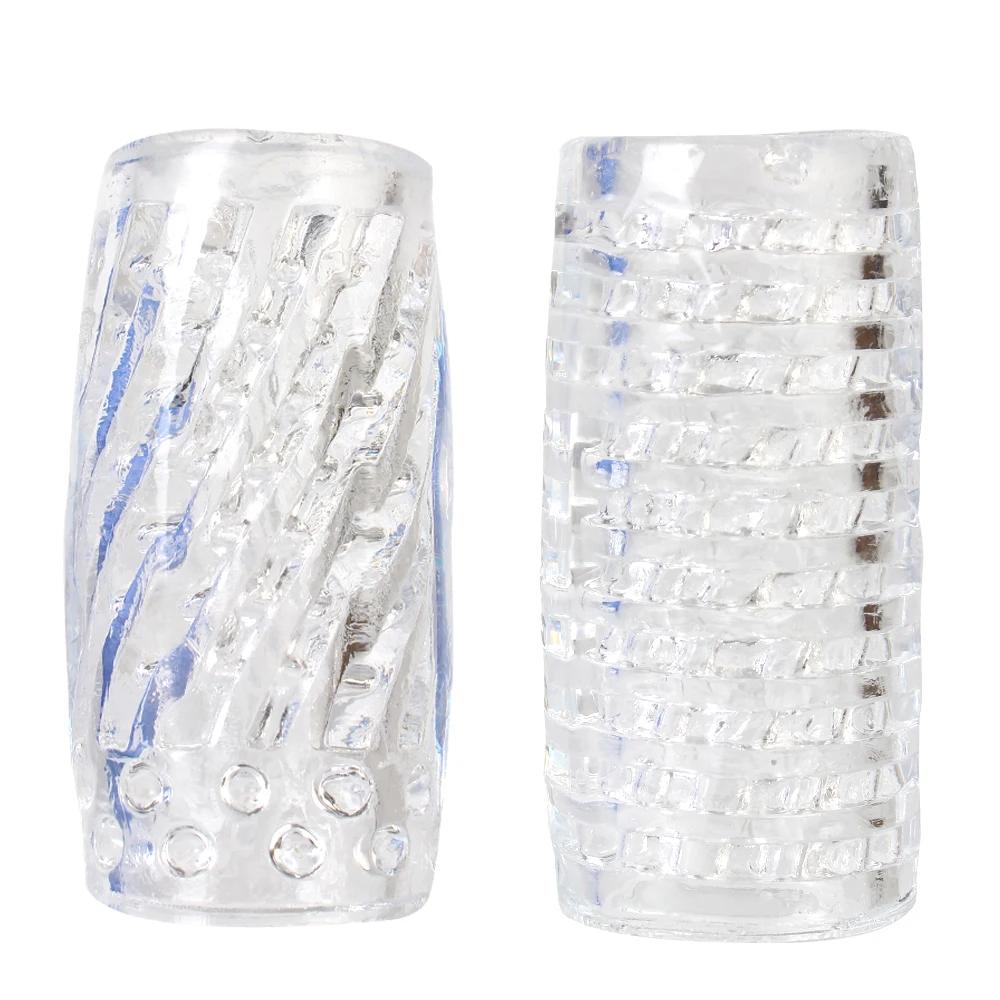 Male Masturbator Penis Pump Sex Toy for Men Transparent Realistic Vagina Glans Trainer Penis Sleeve Delay Exercise Erotic Toys