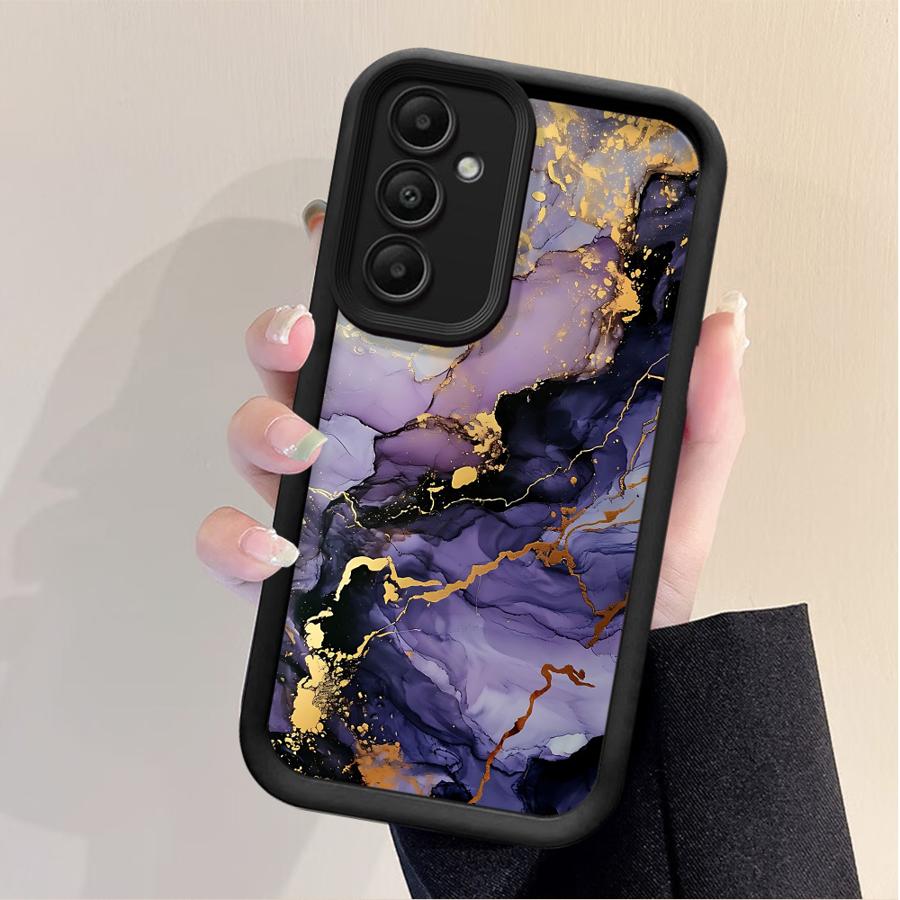 Fashion Marble Phone Case For Samsung Galaxy S24 Ultra S25 Plus S23 S22 S21 S20 S24 FE A55 A54 A15 A35 Soft Soft Silicone Cover
