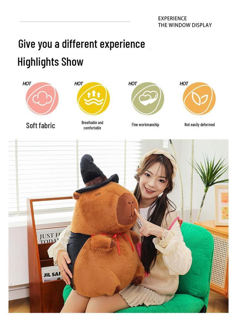 Capybara Headphones Plush Pillow: Adorable Sleeping Doll & Birthday Gift