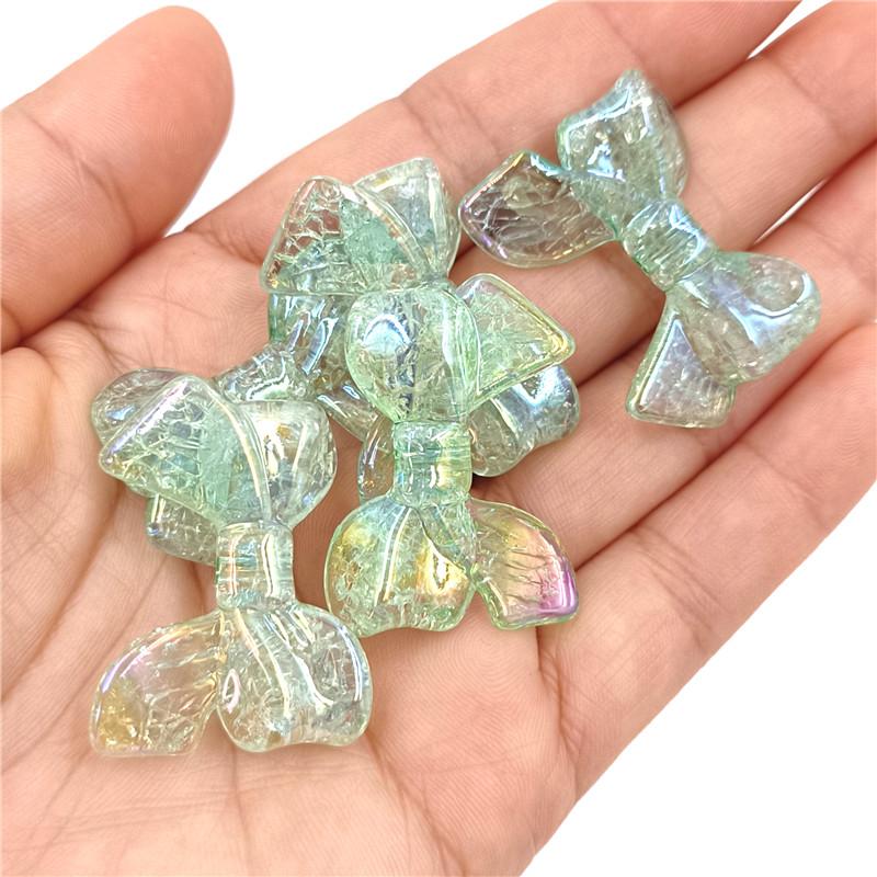 

Подвески DIY ювелирные аксессуары мода для изготовления браслетов бусины расколотый эффект ожерелье бант креативный изысканный 5 шт яркий зелёный