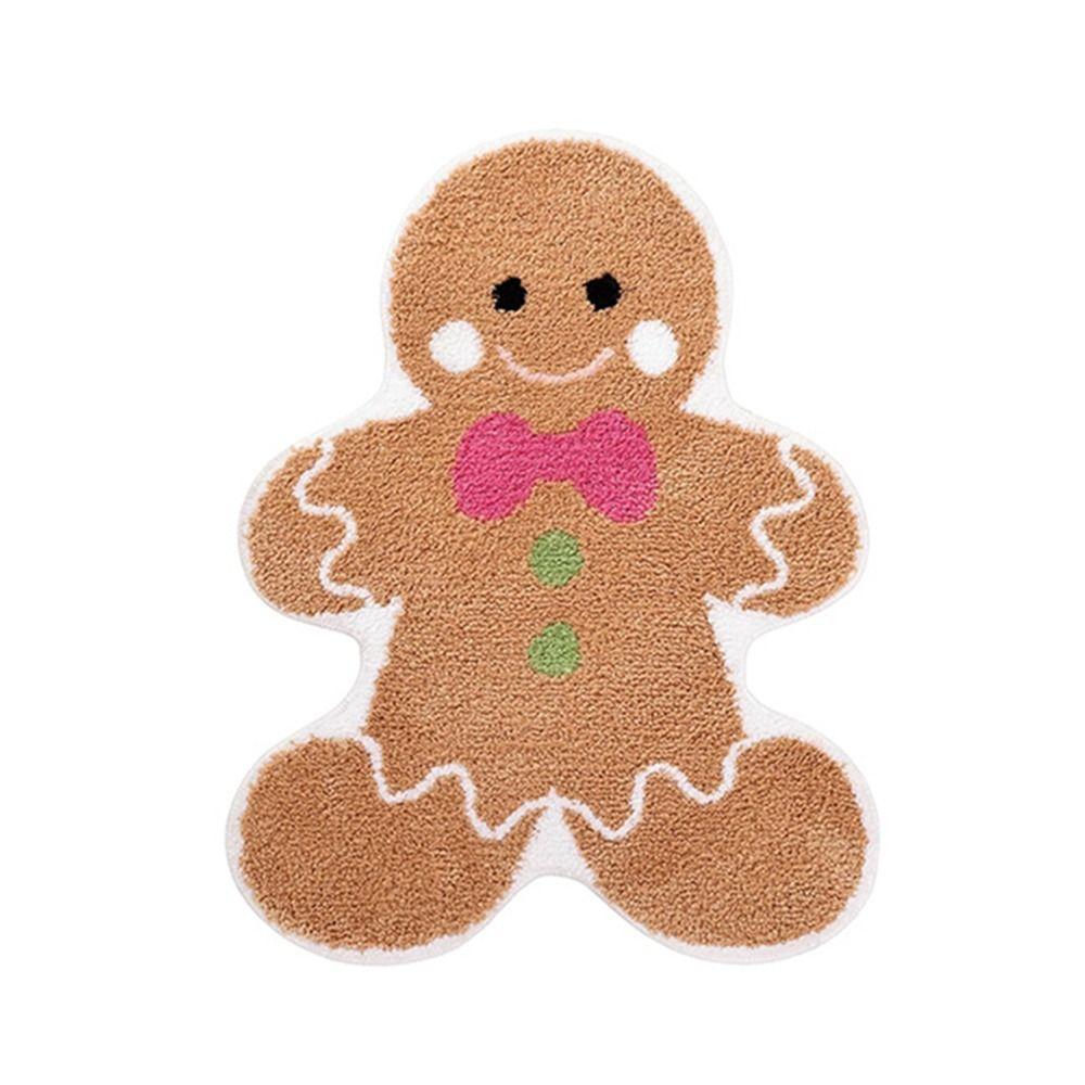 

Large Gingerbread Bath Mat Gingerbread Man Shaped Xmas Carpet Fashion Bath Rug 40x60cm