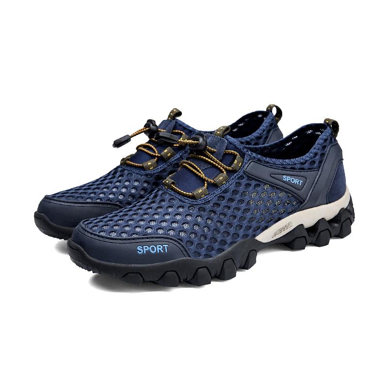 Summer Men's Outdoor Sports Shoes Breathable Mesh Wading Shoes Male Quick-Drying Lightweight Sneakers Anti-Slip Hiking Shoes