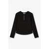 STudio Tomboy Rib Colorblock Henley Long Sleeve T shirT 9106122103 