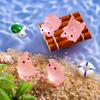 20/6pcs Resin Cute Glow-In-The-Dark Piggy Ornament DIY Keychain Micro-Landscaping Accessories Home Desktop Car Decoration