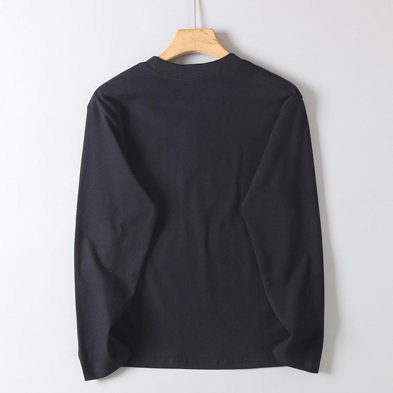 Export Basic round Neck for Export Tail Goods Casual Long Sleeve T-shirt Loose Youth All-Matching Comfortable Cotton Base Shirt Men