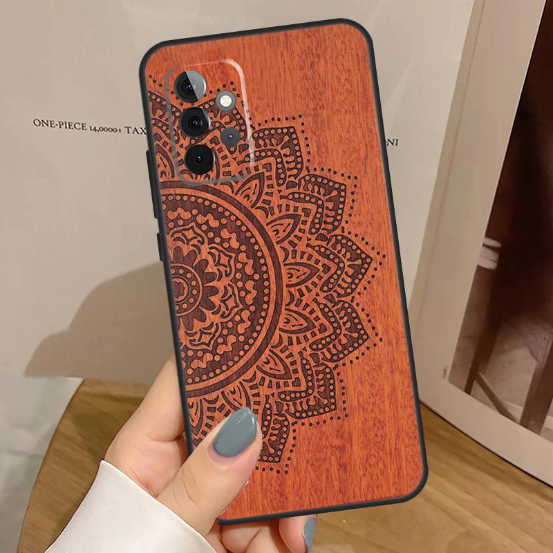 Mandala Wood Floral Case For Samsung Galaxy A55 A35 A15 A54 A34 A14 A33 A53 A13 A23 A17 A06 A16 A56 A36 A32 A52