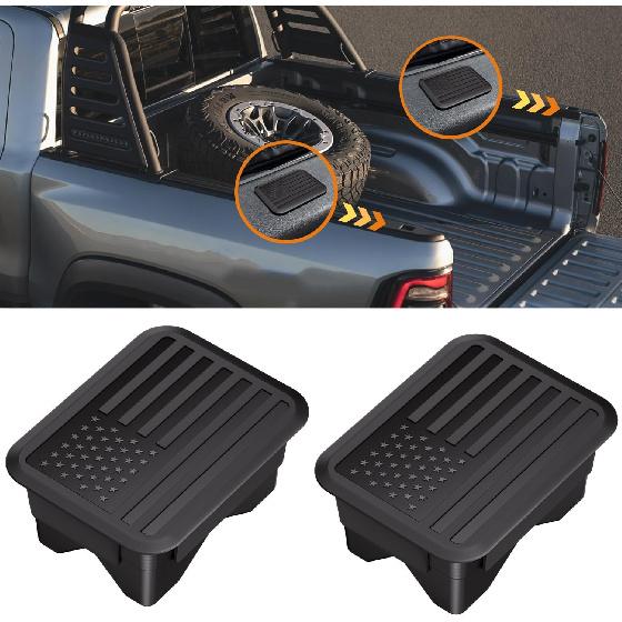 Ram 1500 Bed Rail Caps Covers, Stake Pocket Compatible with Dodge Ram -2024 2025Truck Tonneau Covers Accessories(Set of 2) (Black)