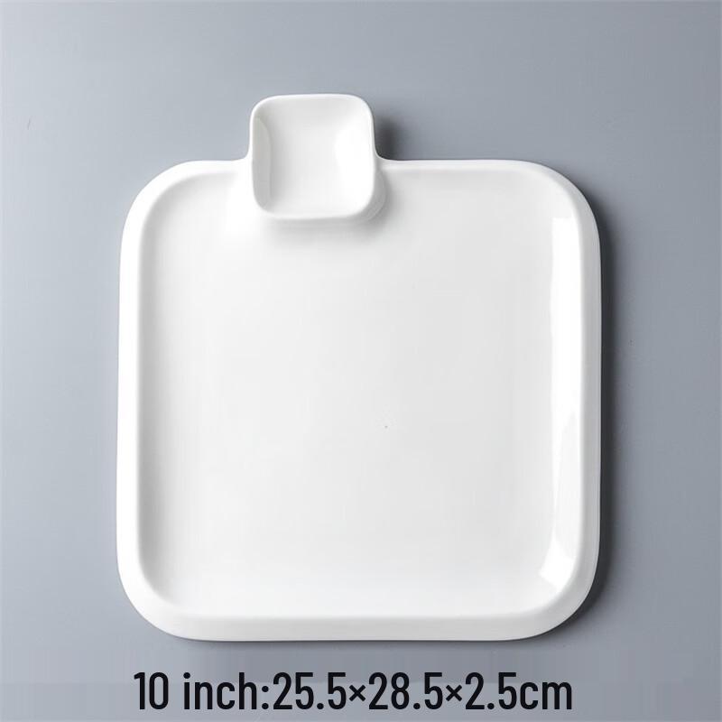 Ceramic Divided Dumpling Plate with Sauce Dish