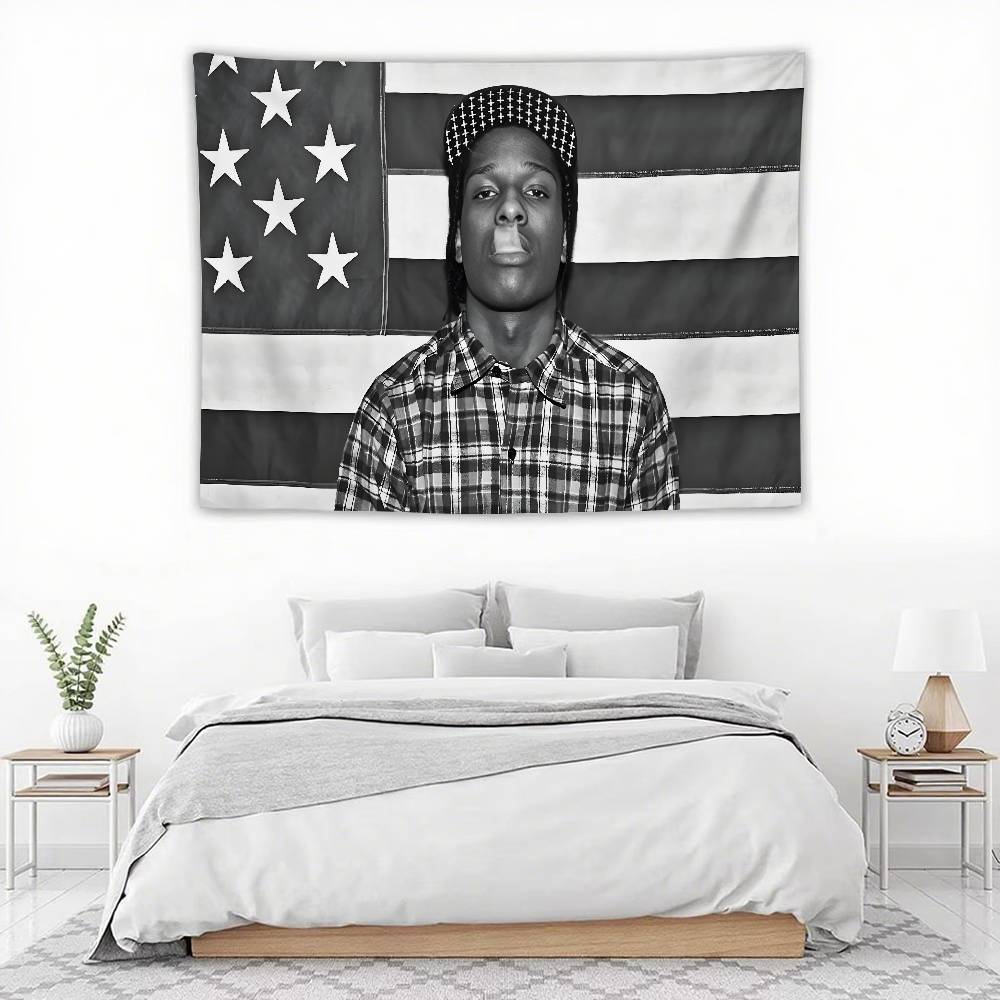 AAAP Rocky AASAP American Tapestry Wall Hanging Tapestry Art Deco Blanket Curtain Hanging At Home Bedroom Living Room Decor