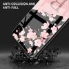 Glass Case For Samsung Galaxy A52 A71 A50 A51 A70 A21s A31 A72 A10 A12 A30 A22 5G Phone Cover Cherry Blossom Flower Initial