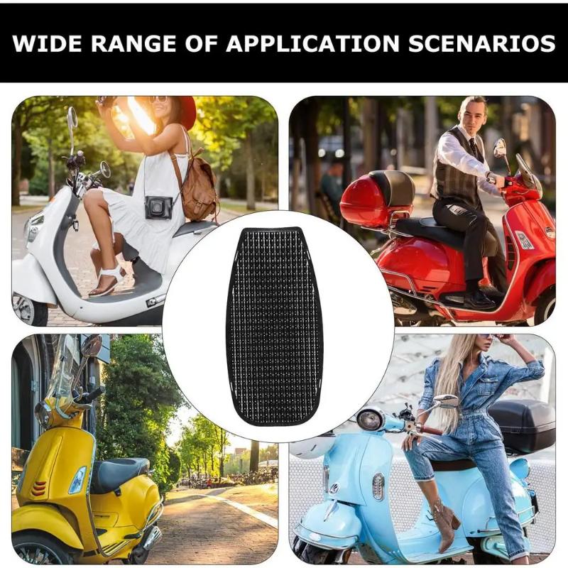 Atmungsaktives Motorradsitzkissen - Schwarzes Sommer-Gelpad mit rutschfesten Schnellverschlussgurten