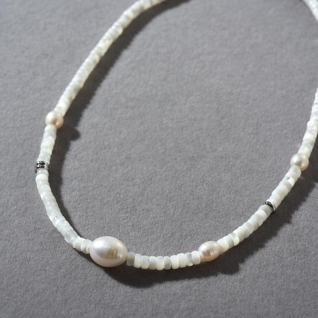 Wind Fashion Commuter Pearl Butterfly Shell Beaded Collarbone Chain Niche Design Versatile High Sense Necklace Women