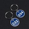 1set Aluminium Metal Luggage Id Tags Key Ring Labels Blue Numbers for Home Office Hotel Organization